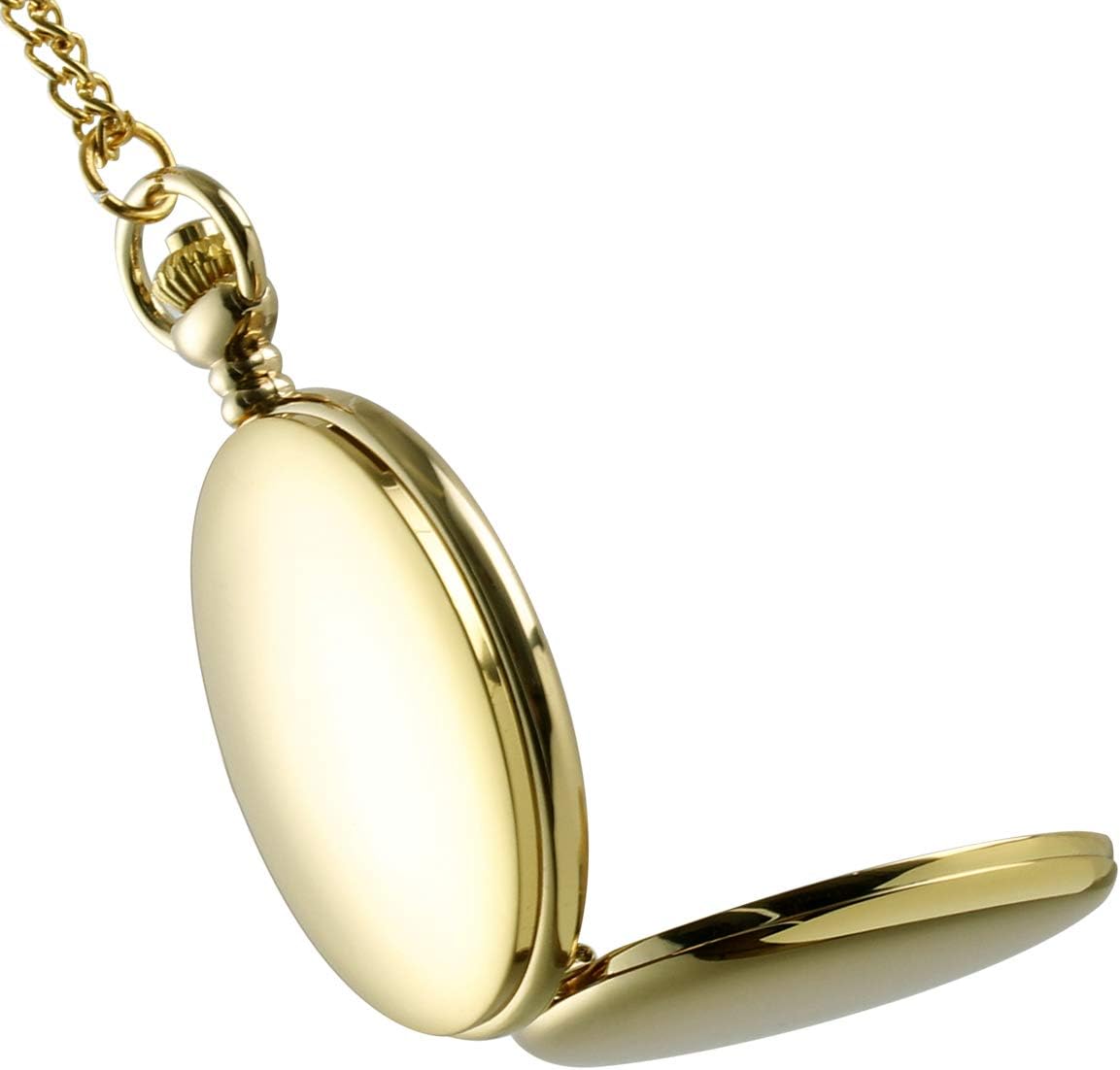 I-MART Smooth Vintage Pocket Watch with Chain (Gold) - Image 5
