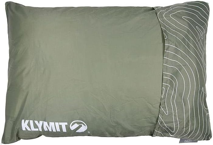 Klymit Drift Camping Pillow, Shredded Memory Foam Travel Pillow with Reversible Cover for Outdoor Use, Green, Large - Image 2