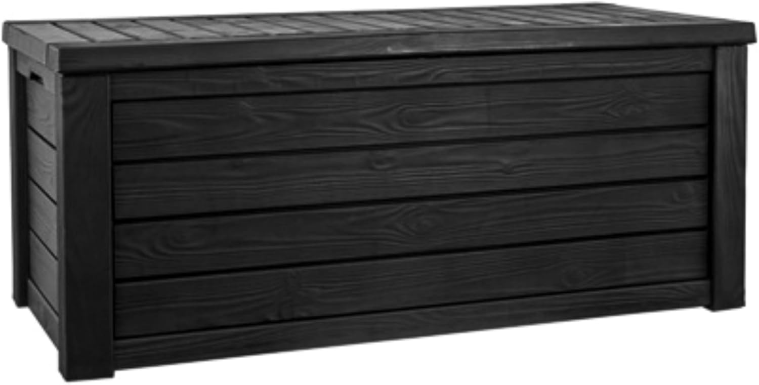 Keter Outdoor Storage Deck Box, 150 Gallon Resin Patio Bin & Bench, Solid, Dark Grey - Image 8