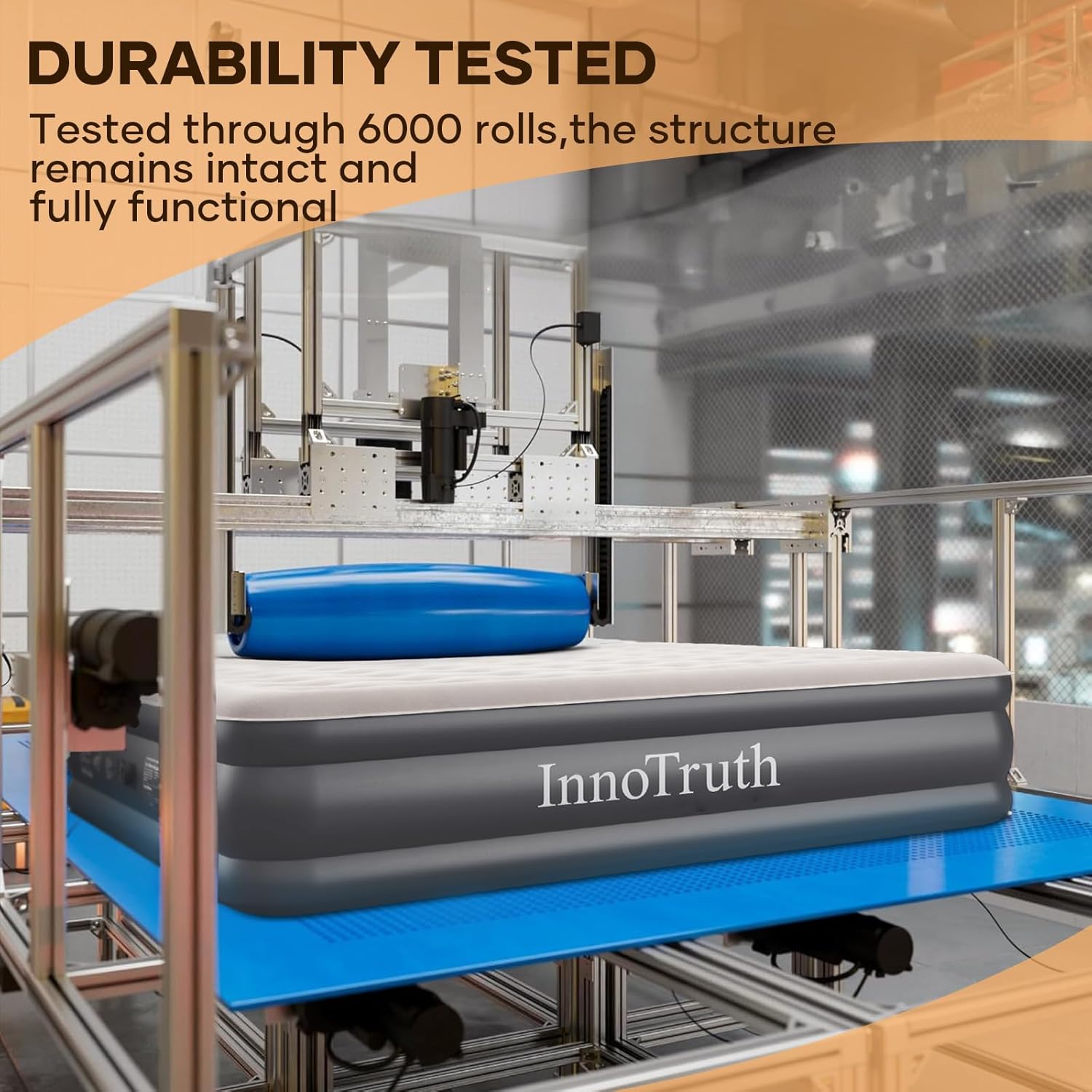 InnoTruth Twin Air Mattress with Built in Pump, Inflatable Blow up Mattress, 18" Raised Colchones Inflables Air Bed for Guests & Home, Ideal for Home Use and Outdoor Camping, 300lb Weight Capacity - Image 5