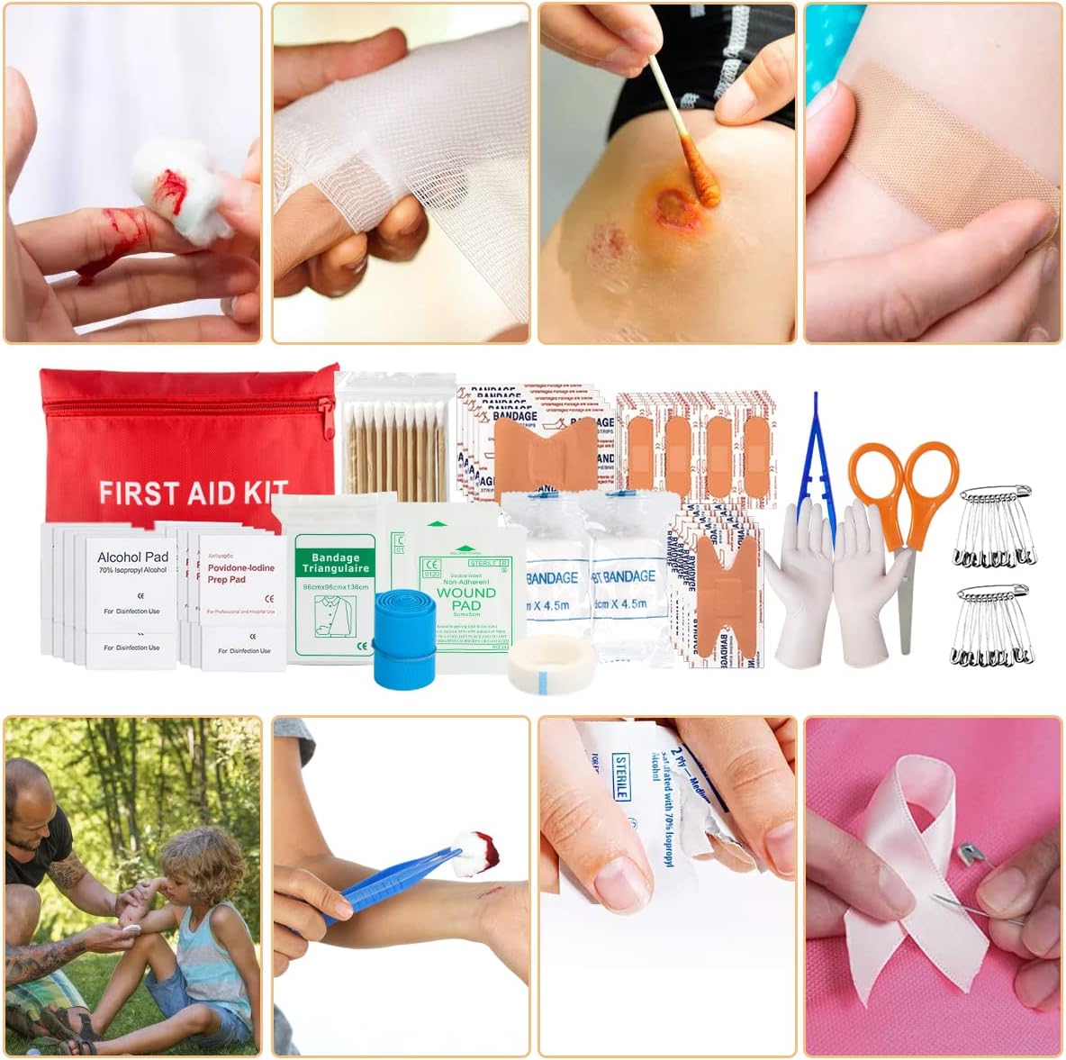 Survival Kit, 250Pcs Survival Gear First Aid Kit with Molle System Compatible Bag and Emergency Tent, Emergency Kit for Earthquake, Outdoor Adventure, Hiking, Hunting, Gifts for Men Women - Image 8