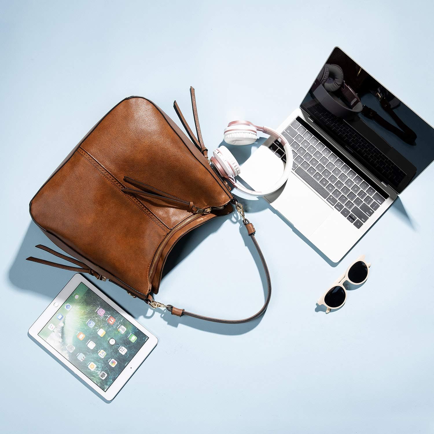 Realer Hobo Crossbody Bags for Women Designer Leather Hobo Handbags Retro Large Size Shoulder Bag Bucket Purse - Image 10