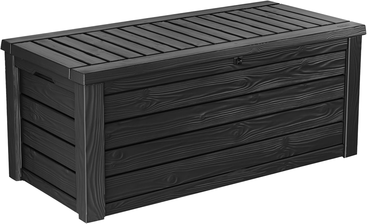Keter Outdoor Storage Deck Box, 150 Gallon Resin Patio Bin & Bench, Solid, Dark Grey - Image 2