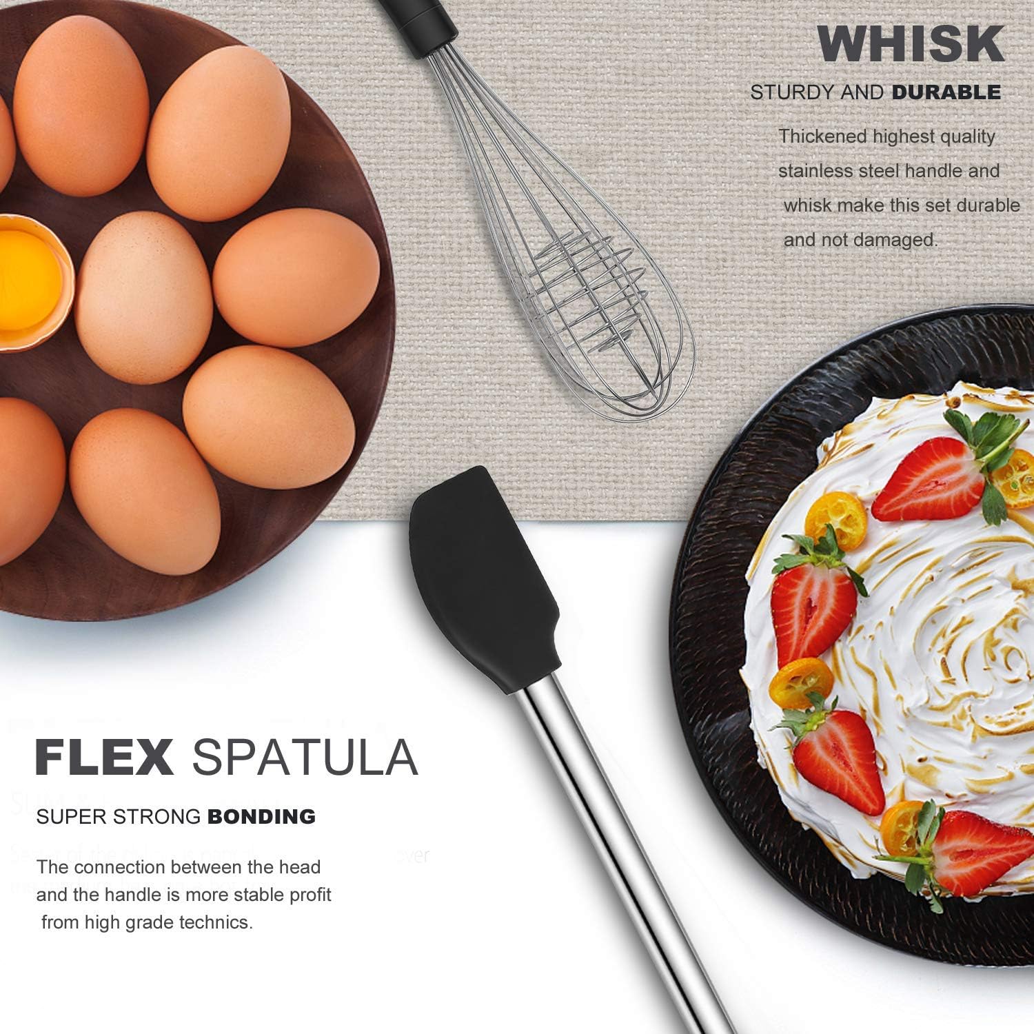 Kitchen Utensil Set-Silicone Cooking Utensils-33 Kitchen Gadgets & Spoons for Nonstick Cookware-Silicone and Stainless Steel Spatula Set-Best Kitchen Tools, Useful Pots and Pans Accessories - Image 5