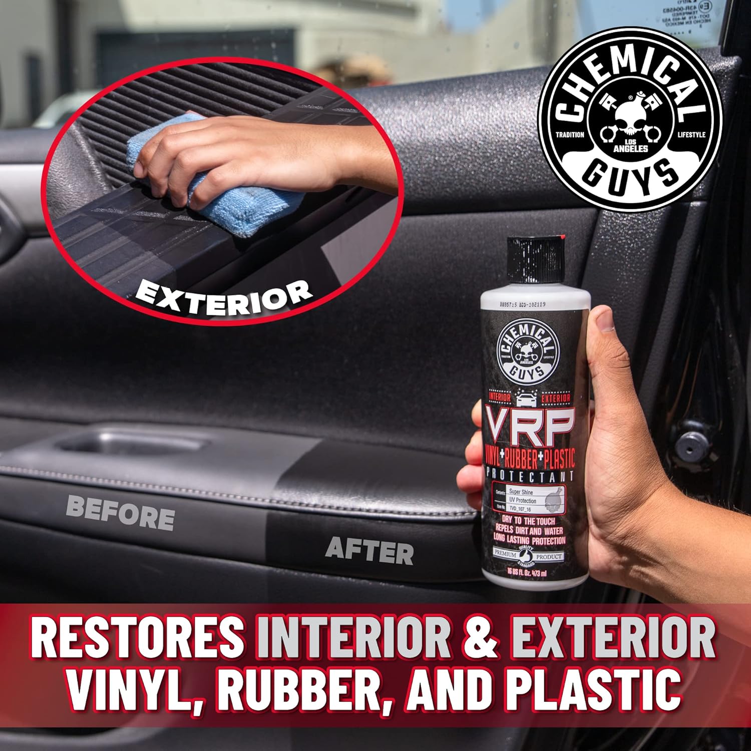Chemical Guys VRP Vinyl, Rubber and Plastic Non-Greasy Dry-to-the-Touch Long Lasting Super Shine Dressing for Tires, Trim and More, Safe for Cars, Trucks, SUVs, RVs & More, 16 fl oz - Image 4