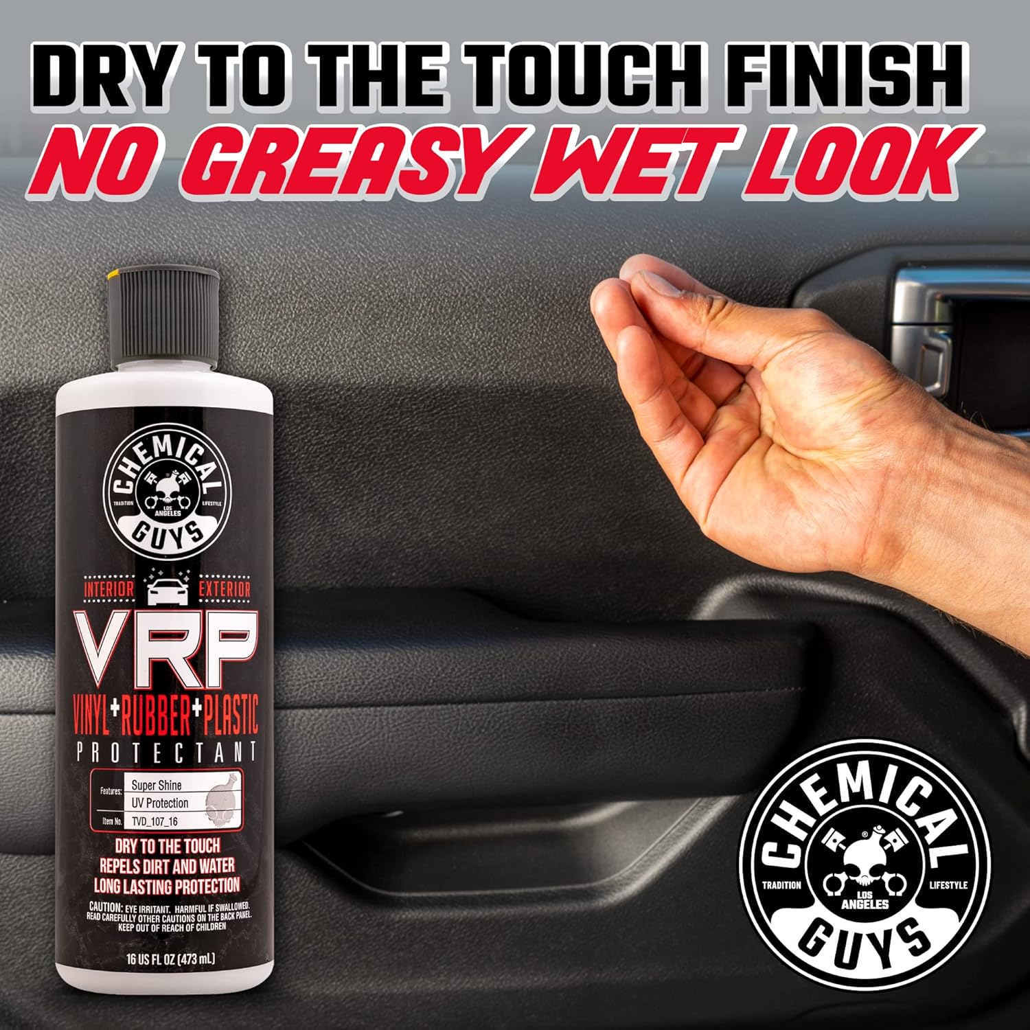 Chemical Guys VRP Vinyl, Rubber and Plastic Non-Greasy Dry-to-the-Touch Long Lasting Super Shine Dressing for Tires, Trim and More, Safe for Cars, Trucks, SUVs, RVs & More, 16 fl oz - Image 8