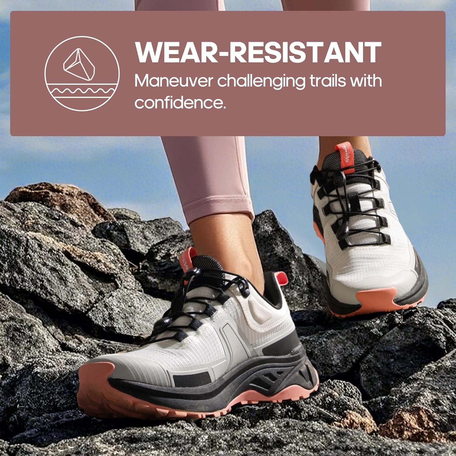 NORTIV 8 Women's Lightweight Hiking Shoes Quick Laces Outdoors Sneakers - Image 5