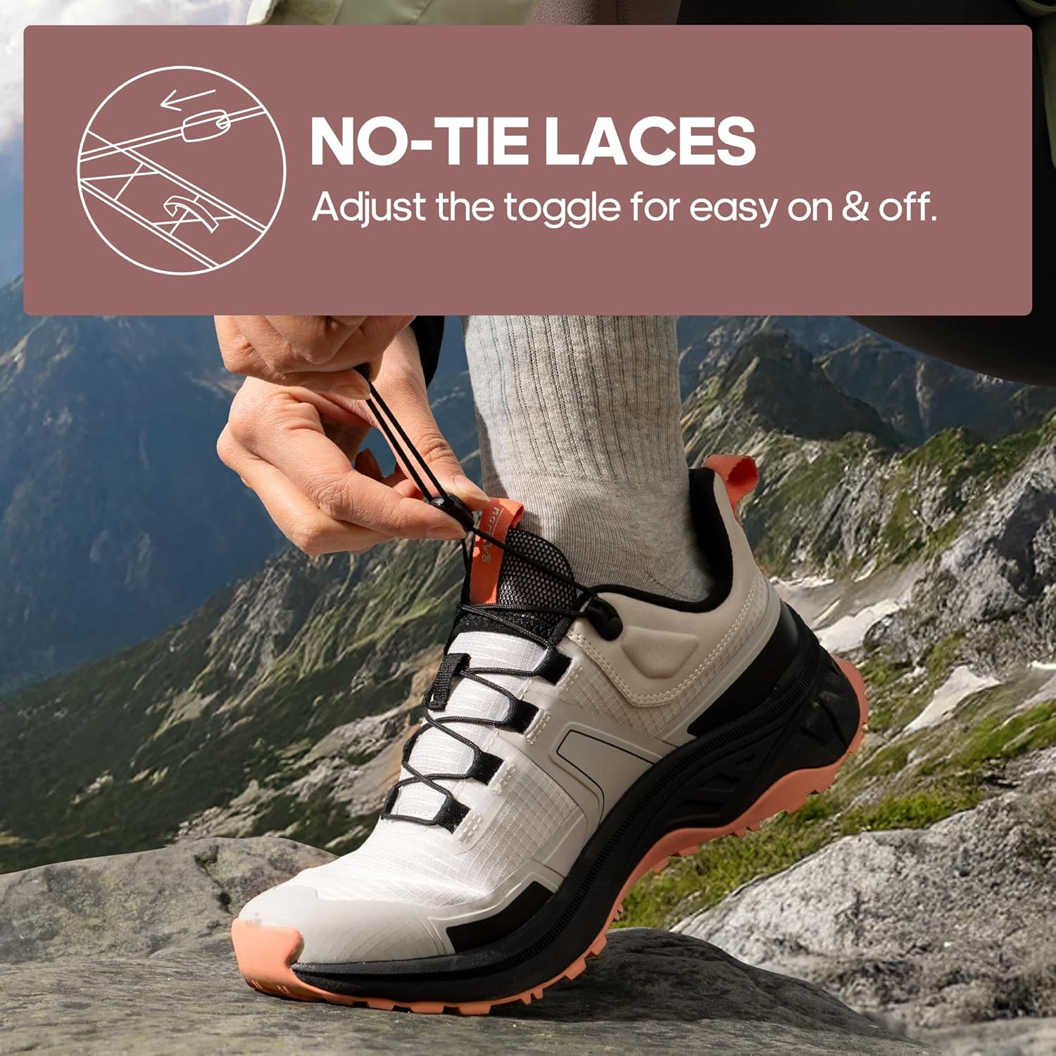 NORTIV 8 Women's Lightweight Hiking Shoes Quick Laces Outdoors Sneakers - Image 3
