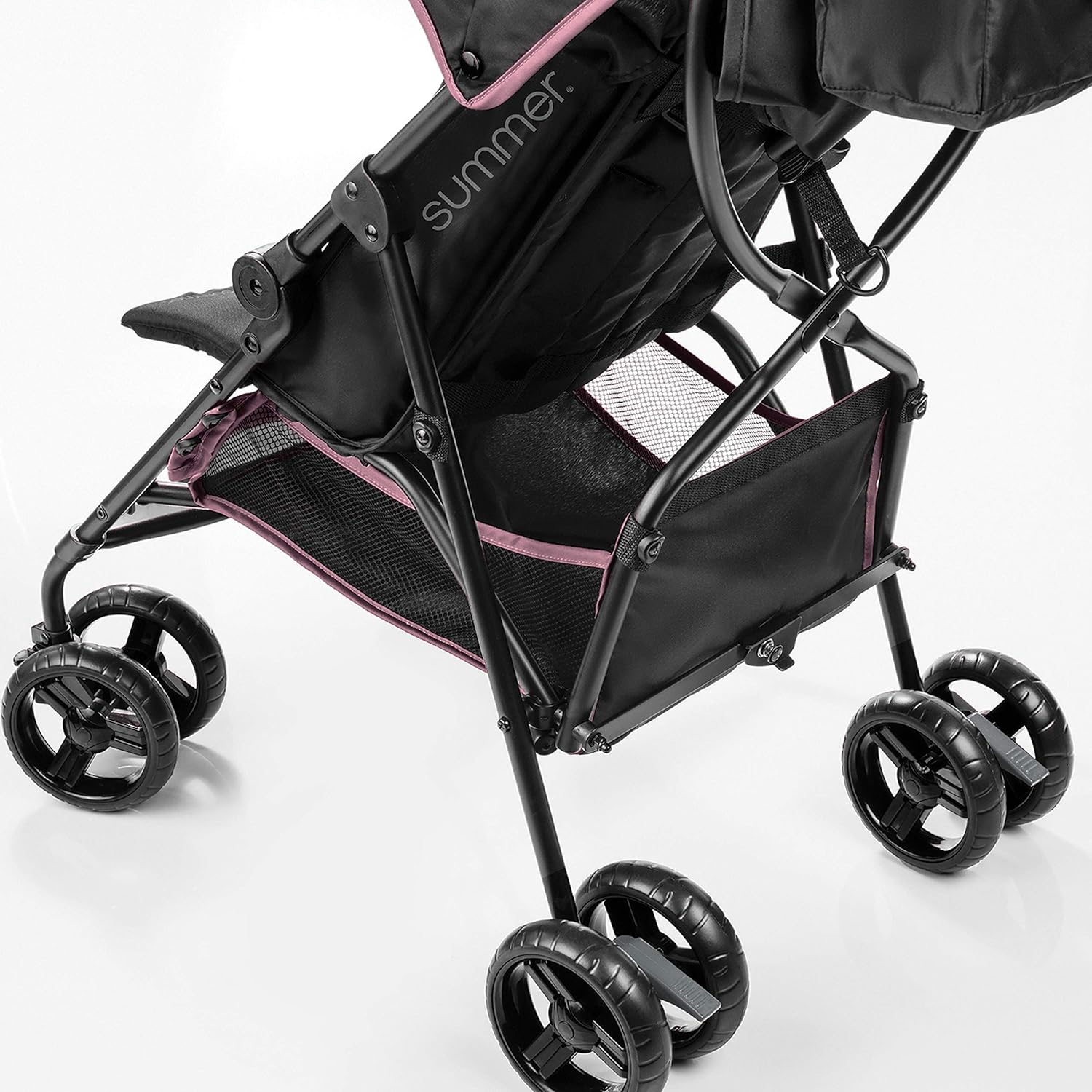 Summer by Ingenuity 3D Mini Convenience Stroller – Lightweight Stroller with Compact Fold, Multi-Position Recline, Canopy with Pop Out Sun Visor and More – Umbrella Stroller for Travel, Pink - Image 12