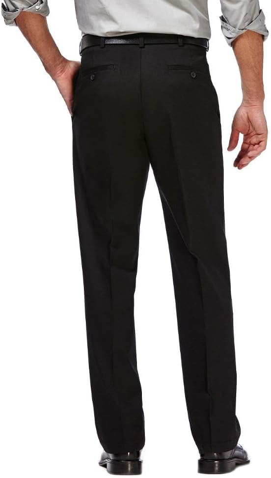 Haggar Men's Premium No Iron Khaki Classic Fit Expandable Waist Flat Front Pant (Regular and Big & Tall Sizes) - Image 3