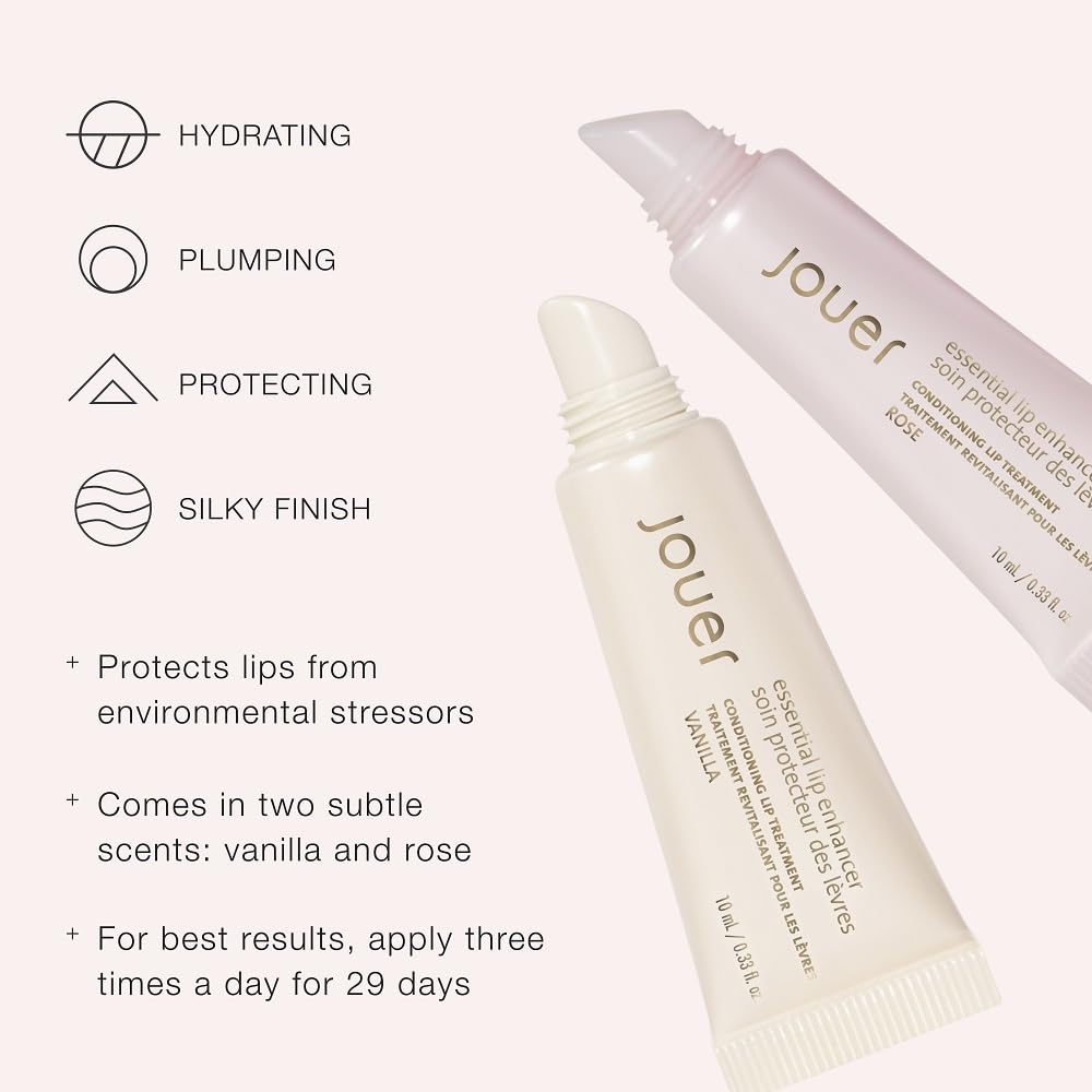 Jouer Essential Vegan Lip Enhancer - Plumping Lip Gloss - Enhancing Lip Conditioner - Moisturize, Plump, & Nourishing Lip Care - Jojoba Seed Oil & Maxi Lip Formula for Moisturizing & Fullness, Vanilla - Image 5