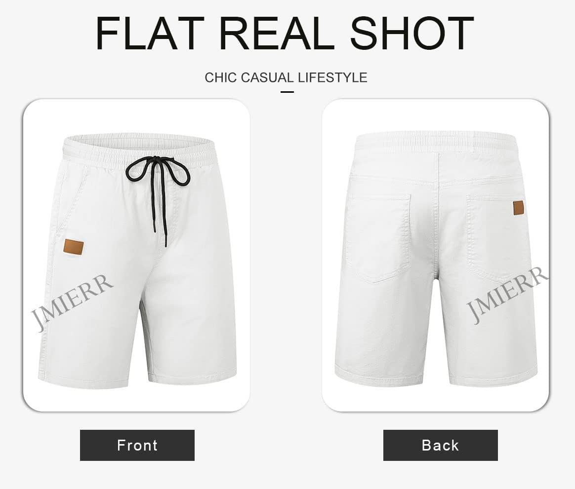 JMIERR Mens Casual Shorts - Cotton Drawstring Summer Beach Stretch Twill Chino Golf Shorts - Image 6