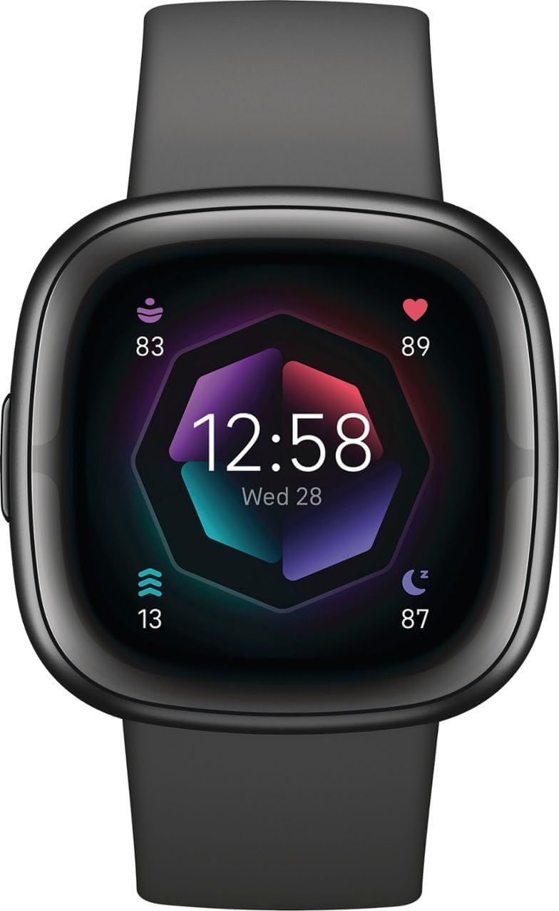Fitbit Sense 2 Advanced Health and Fitness Smartwatch with Tools to Manage Stress and Sleep, ECG App, SpO2, 24/7 Heart Rate and GPS, Shadow Grey/Graphite, One Size (S & L Bands Included) - Image 3