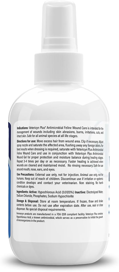 Vetericyn Plus Cat Wound Care Spray | Feline Healing Aid and Skin Repair for Wounds, Sores, and Abrasions, Provides Itch Relief for Cats Irritated Skin. 3 Ounces - Image 8