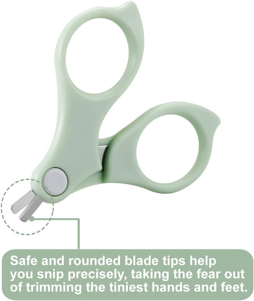 PandaEar Baby Nail Manicure Pedicure Grooming Care Kit (4 Pack)| Clippers Scissors File Tweezers | Newborn Infant Toddler Kids|1 Months Plus (Green) - Image 3