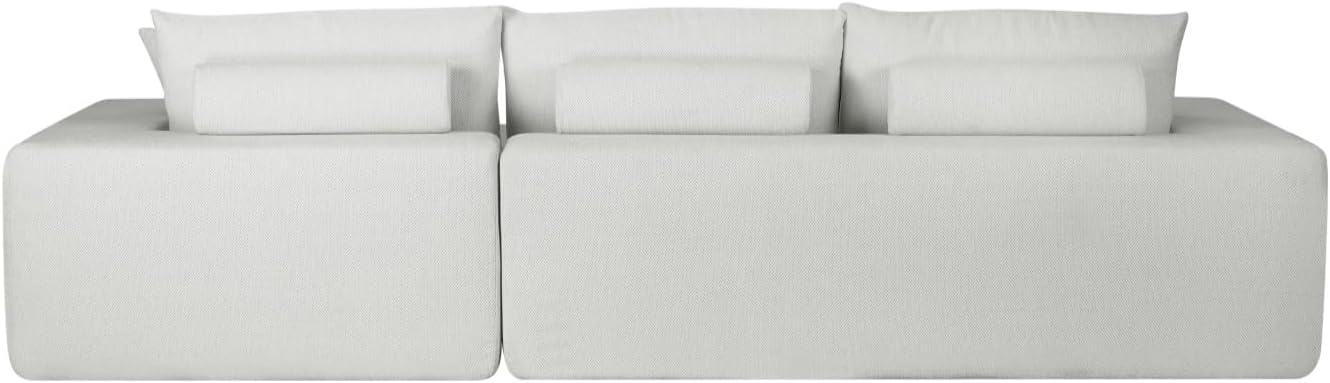 108" Cloud Sectional Couch, Modern Minimalist Modular Sofa with L-Shape Chaise and Deep Seat, Comfy Upholstered Sofa Couch for Living Room Bedroom, No Assembly Required (White, Right Facing) - Image 9