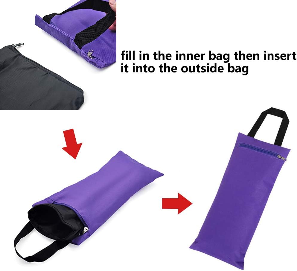 TopTie 2 Pack Yoga Sandbag Weighted Bag for Fitness Yoga Bolster, Unfilled Sandbag 16 x 7 Inch - Image 6