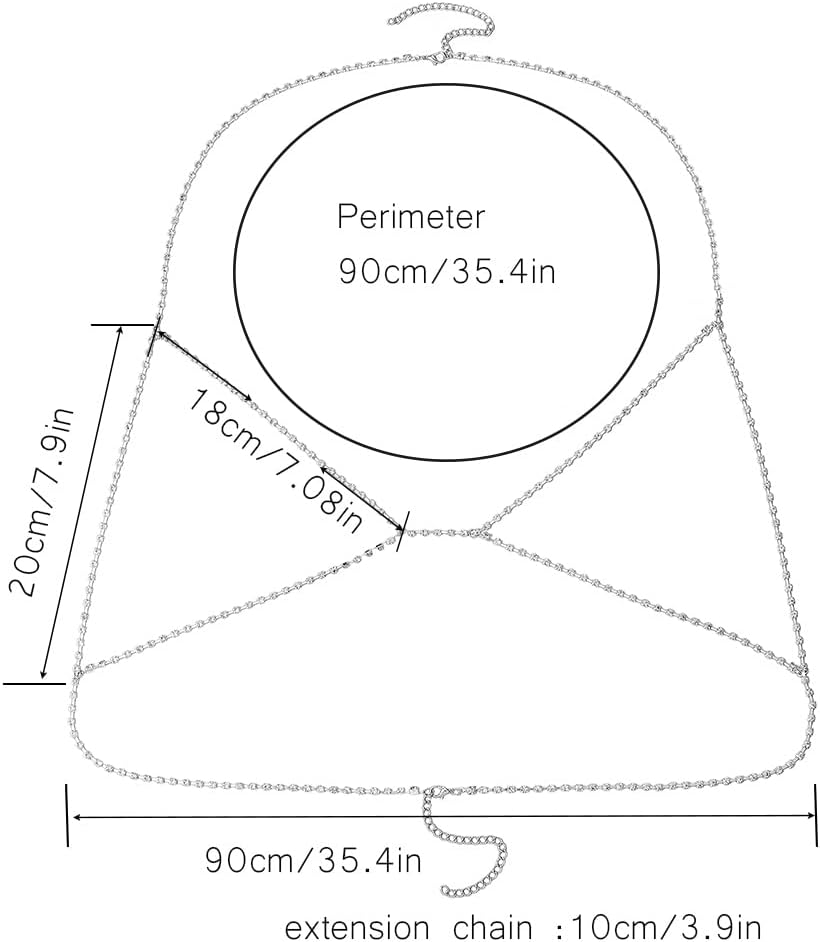 Woeoe Rhinestone Chain Bra Crystal Body Chains for Women Necklace Sexy Bikini Nightclub Body Chain Jewelry - Image 7