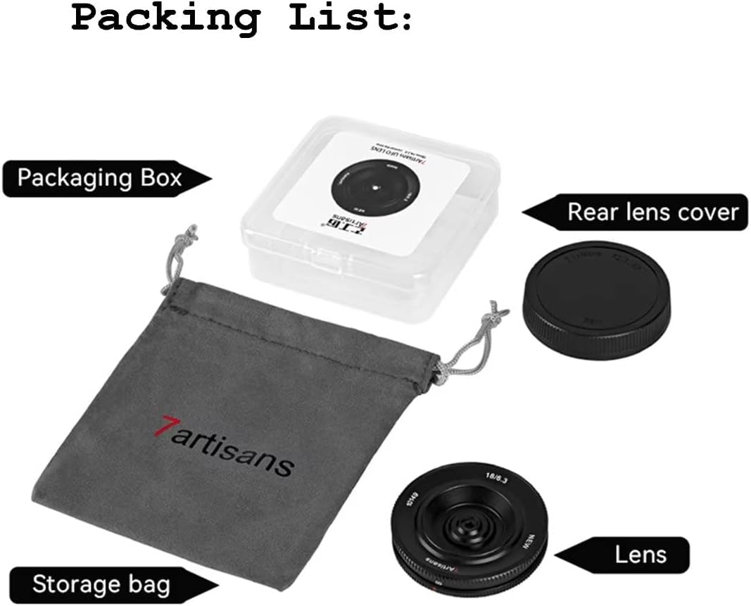 7artisans 18MM F6.3 Mark II UFO Camera Prime Lens Compatible with Sony E Mount,APS-C,Ultra-Thin Compact Mirrorless Cameras for FX/A/NEX Series for FS5,FS7,FS7M2,FS5M2K,A3000,A5000,NEX-3,NEX-3N - Image 9