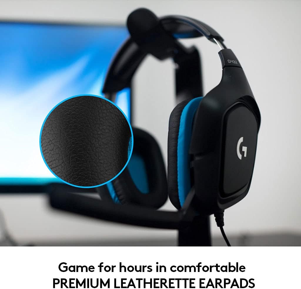 Logitech G432 Wired Gaming Headset, 7.1 Surround Sound, DTS Headphone:X 2.0, Flip-to-Mute Mic, PC (Leatherette) Black/Blue - Image 5