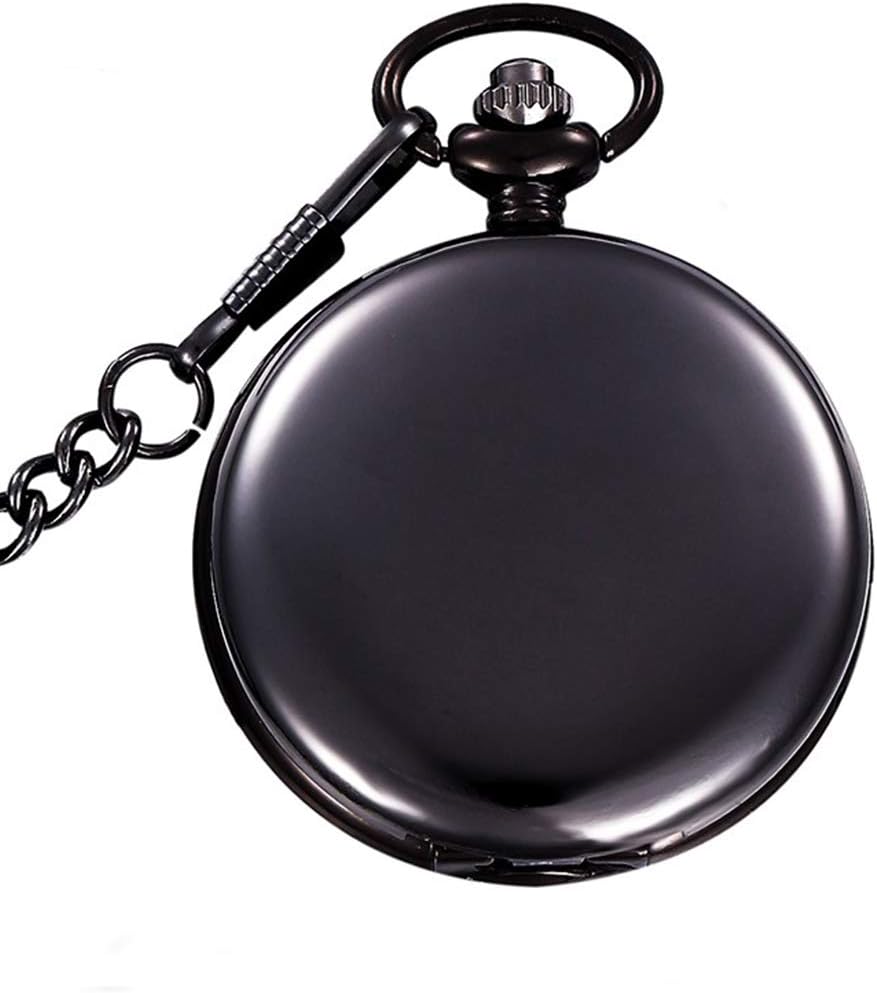 LYMFHCH Classic Smooth Vintage Quartz Pocket Watch, Arabic Numerals Scale Mens Womens Watch with Chain Christmas Graduation Birthday Gifts Fathers Day - Image 5