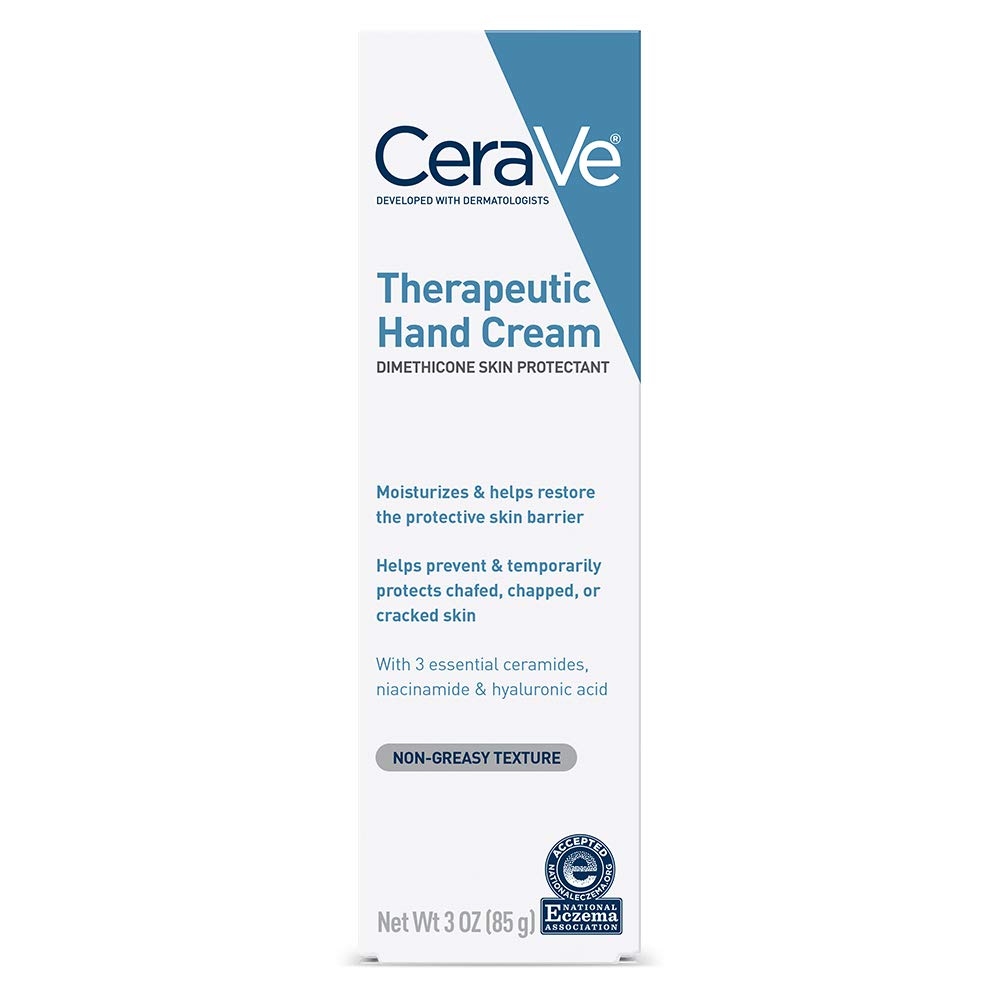 CeraVe Therapeutic Hand Cream for Dry Cracked Hands With Hyaluronic Acid and Niacinamide, Fragrance Free 3 Ounce - Image 9