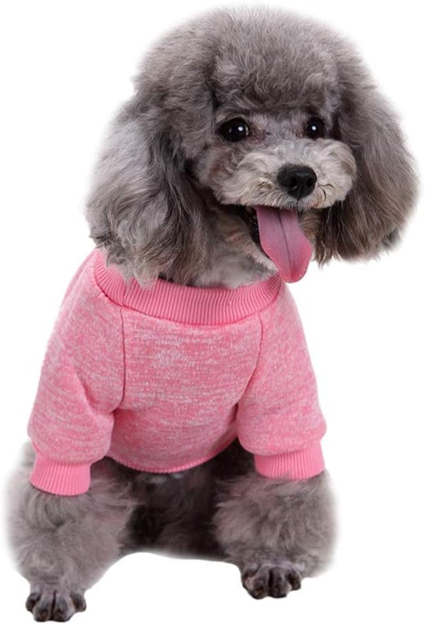 Jecikelon Dog Clothes Dogs Sweater Soft Puppies Clothing Winter Puppy Sweaters Warm Outfit for Dogs Small XXS XS Cat Apparel (Pink, S) - Image 4