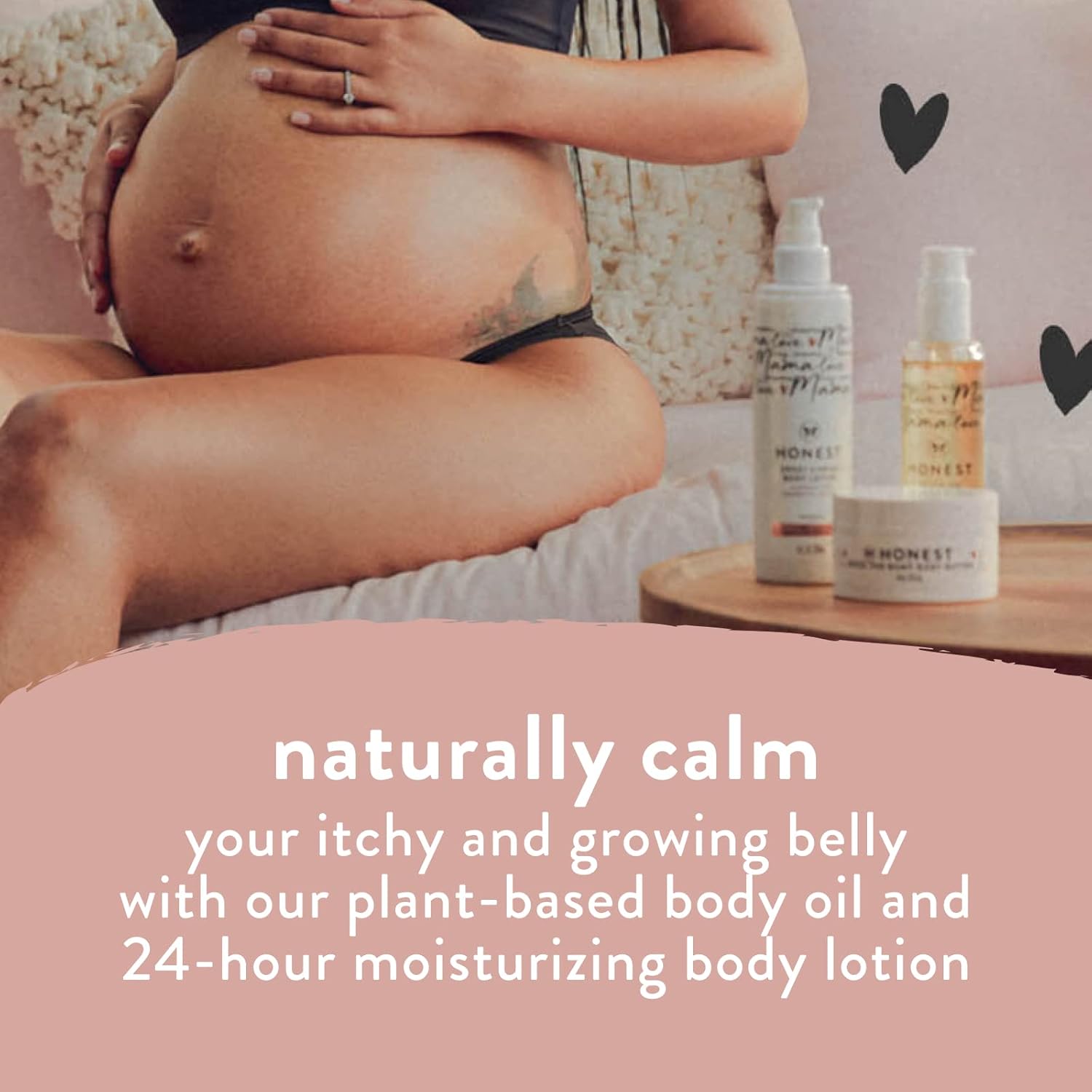 The Honest Company Honest Mama Body + Belly Bump Love Bundle | Moisturizing, Plant-Based Oil + Stretch Mark Butter Cream - Image 3
