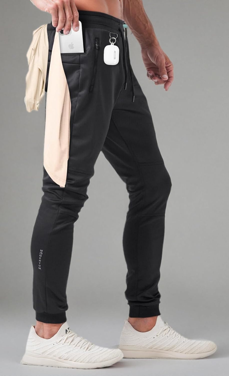 Born Tough Slim-Fit Mens Workout Joggers Pants, Tapered Bodybuilding Gym Joggers, Athletic Running Sweatpants Zipper Pockets - Image 7