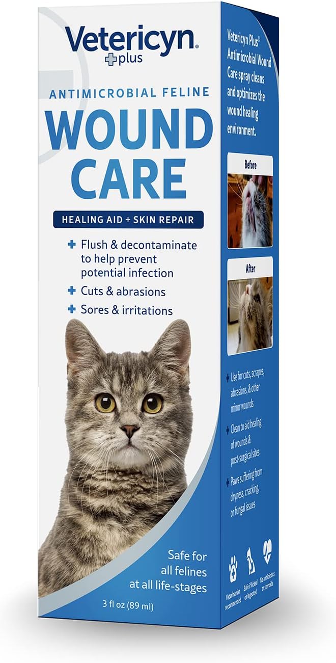 Vetericyn Plus Cat Wound Care Spray | Feline Healing Aid and Skin Repair for Wounds, Sores, and Abrasions, Provides Itch Relief for Cats Irritated Skin. 3 Ounces - Image 6