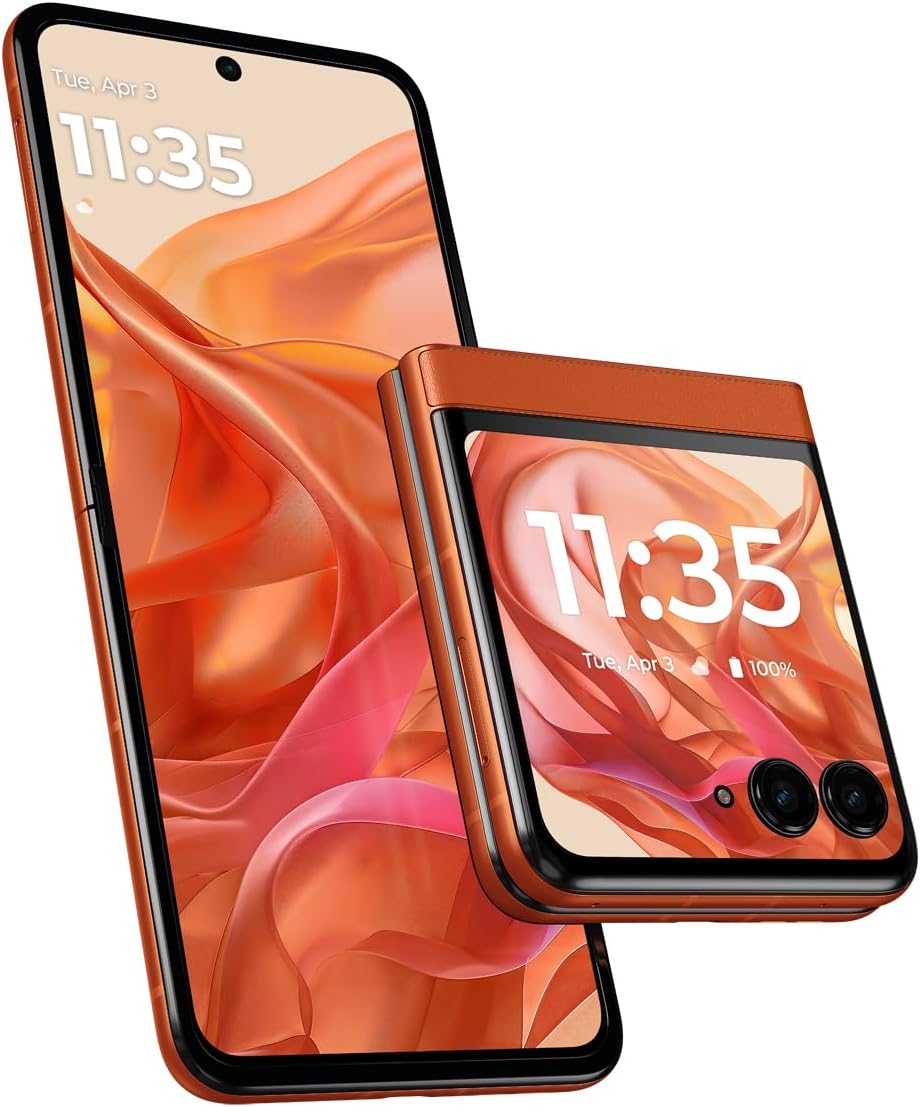 Motorola razr | 2024 | Unlocked | Made for US 8/256GB | 50MP Camera | Spritz Orange - Image 3