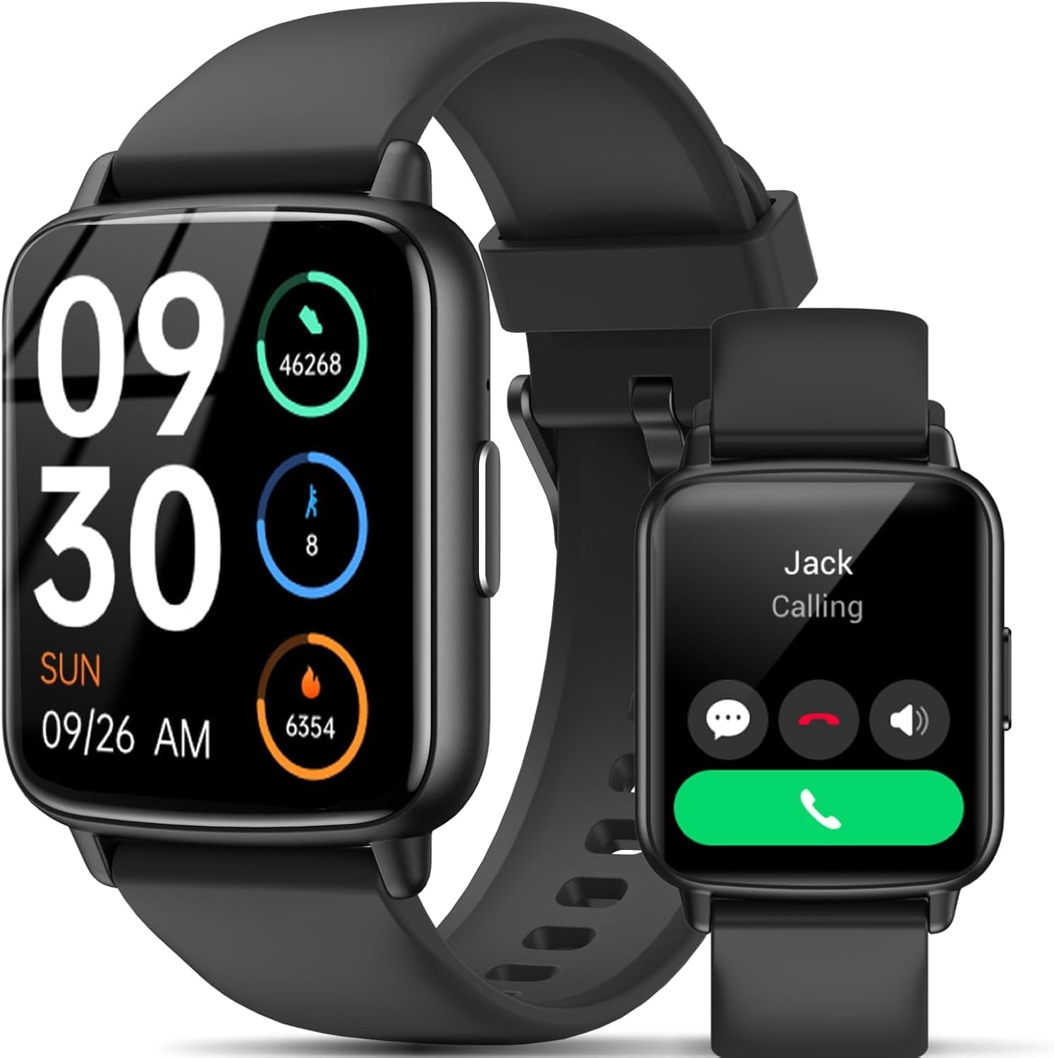 Smart Watch, 1.83" HD Smartwatch for Men Women (Answer/Make Calls), Fitness Watch with 100+ Sport Modes, IP68 Waterproof/Heart Rate/Sleep Monitor, Activity Trackers for iOS/Android (Black) - Image 2