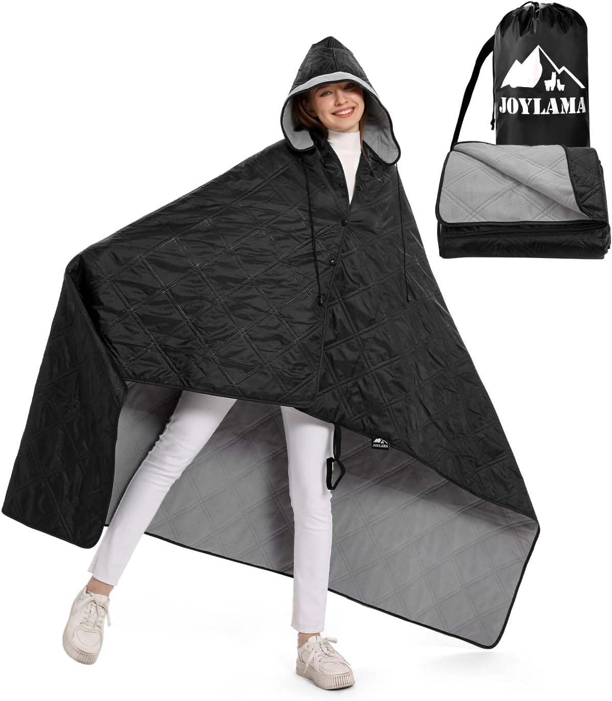 Outdoor Camping Blanket, Fleece Waterproof Stadium Blanket with Portable Bag, Lightweight Camping Blanket for 2 People, Cold Weather, Sports, Pet, Beach, Picnic, Stadium, Travel, Car, 79*54inch - Image 2