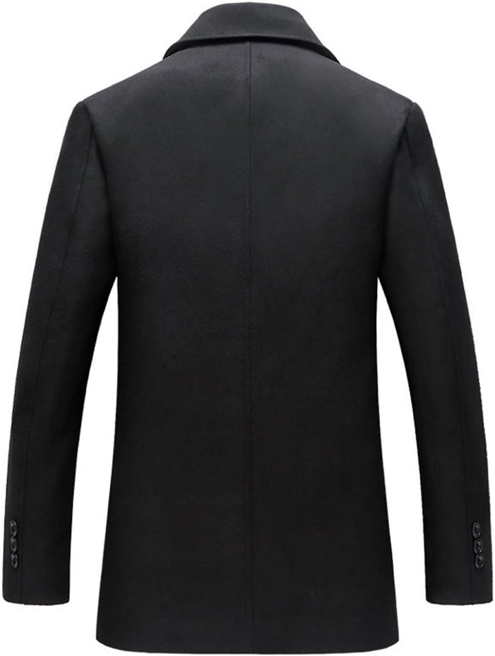 chouyatou Men's Classic Notched Collar Double Breasted Wool Blend Pea Coat - Image 3