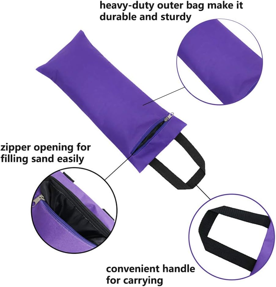 TopTie 2 Pack Yoga Sandbag Weighted Bag for Fitness Yoga Bolster, Unfilled Sandbag 16 x 7 Inch - Image 5