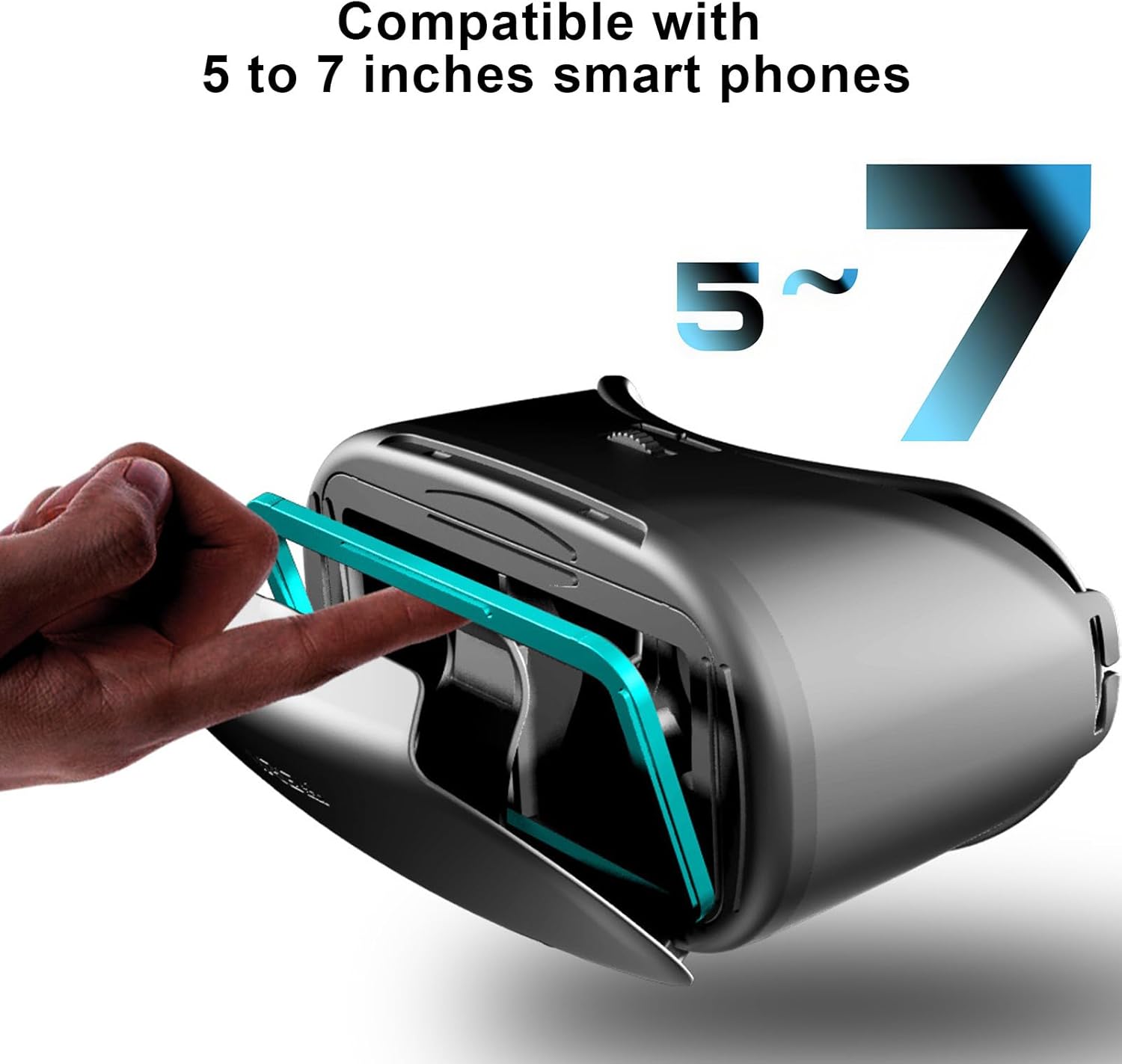 3D VR Headset, Virtual Reality 3D Glasses Anti-Blue Light Headset with Controller, for iPhone or Android Compatible 5-7 inch, for Mobile Games & Movies - Image 3
