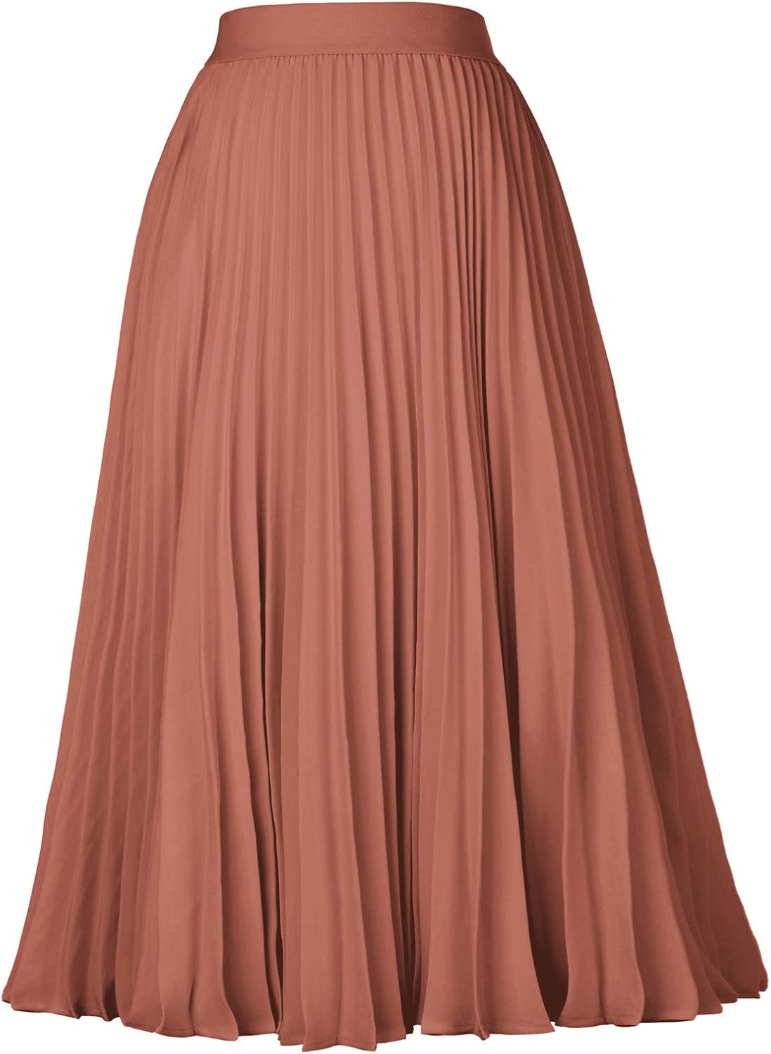 GRACE KARIN Women High Elastic Waist Pleated Chiffon Skirt Midi Swing A-line Skirts - Image 3