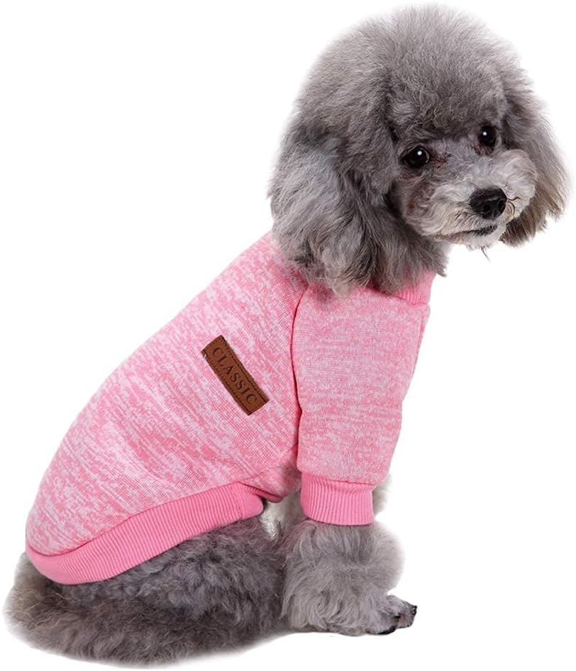 Jecikelon Dog Clothes Dogs Sweater Soft Puppies Clothing Winter Puppy Sweaters Warm Outfit for Dogs Small XXS XS Cat Apparel (Pink, S) - Image 7