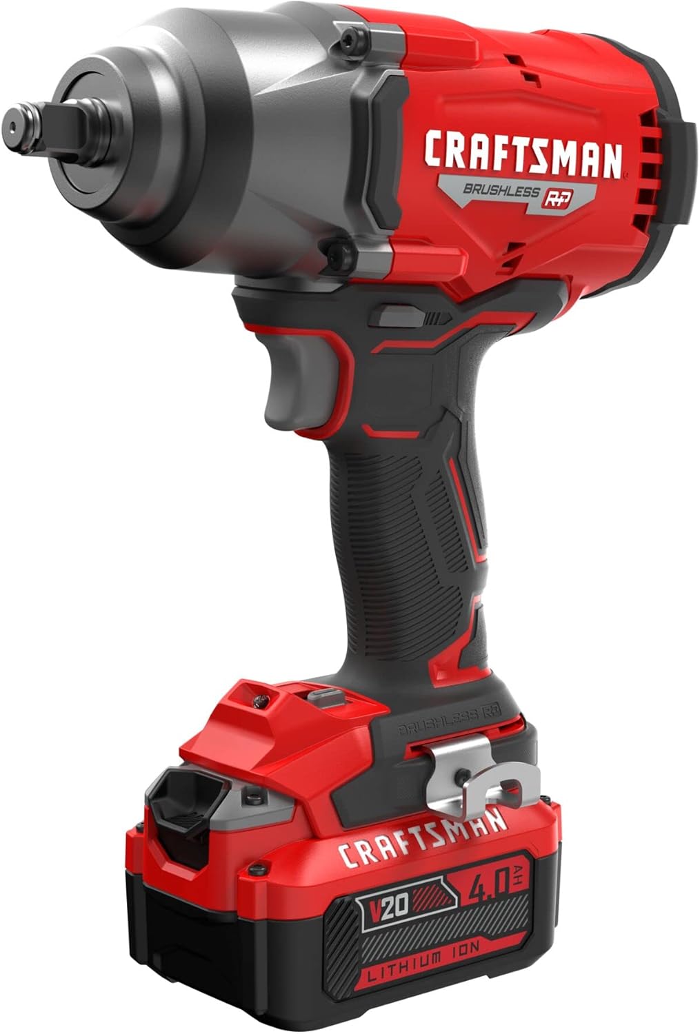 CRAFTSMAN V20 RP Impact Wrench, Cordless, Brushless, High Torque, 1/2 Inch, 4Ah Battery and Charger Included (CMCF940M1) - Image 2