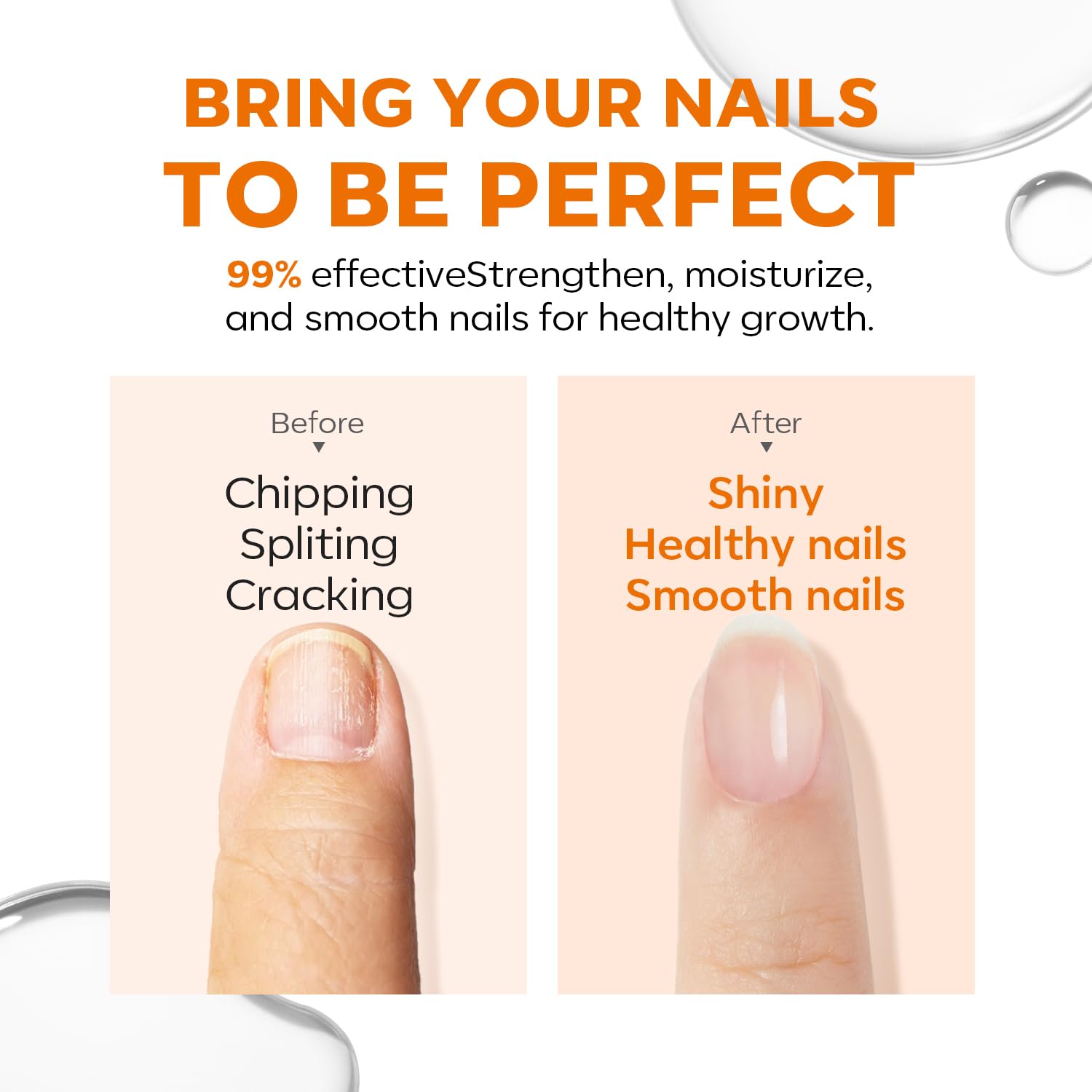 modelones Nail Strengthener, Ridge Filler for Nails, Clear Nail Polish for Thin, Weak & Damaged Nails, Nail Hardener for Nail Protection, Crystal Clear, 15ml - Image 5