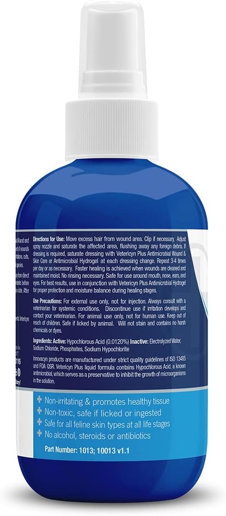 Vetericyn Plus Cat Wound Care Spray | Feline Healing Aid and Skin Repair for Wounds, Sores, and Abrasions, Provides Itch Relief for Cats Irritated Skin. 3 Ounces - Image 3