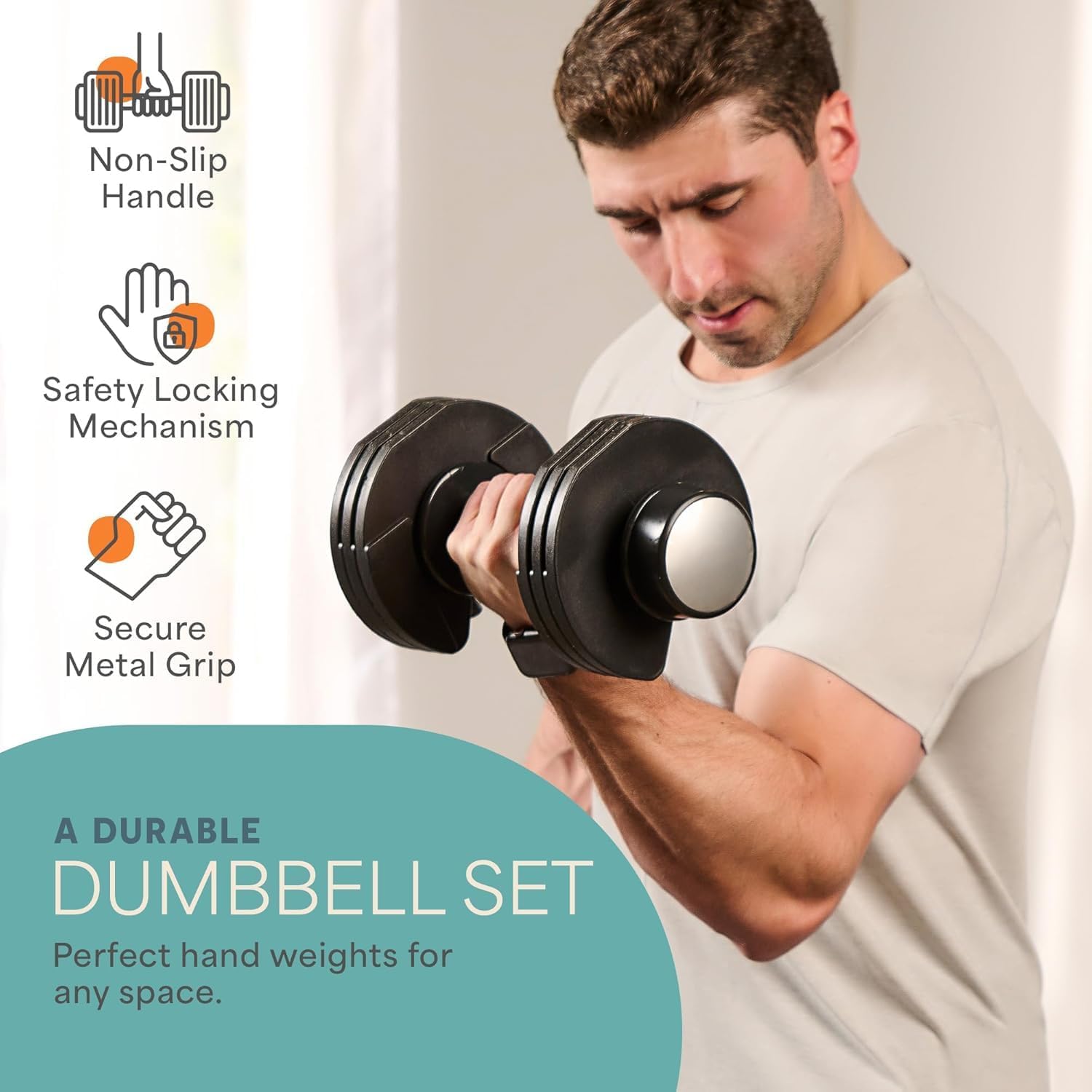 Lifepro Adjustable Dumbbells Set/Single - 15lb 43lb 55lb 25 lb Dumbbell Sets with Rack - Quick Adjust, Secure Grip weights dumbbells set - Compact Hand Weights for Women/Men at Home Gym - Image 6