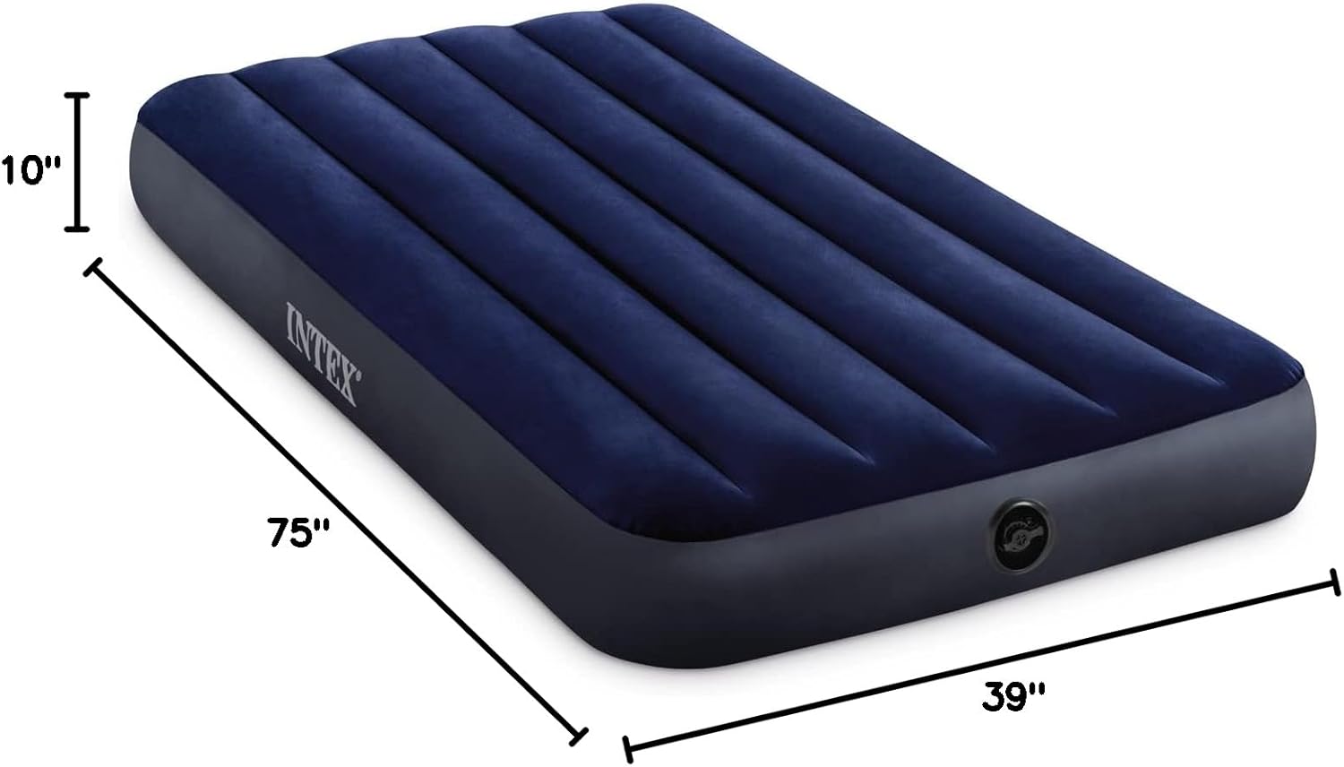 Intex 64757E Dura-Beam Standard Downy Air Mattress: Fiber-Tech - Twin Size - 10in Bed Height - 300lb Weight Capacity - Pump Sold Separately - Image 9