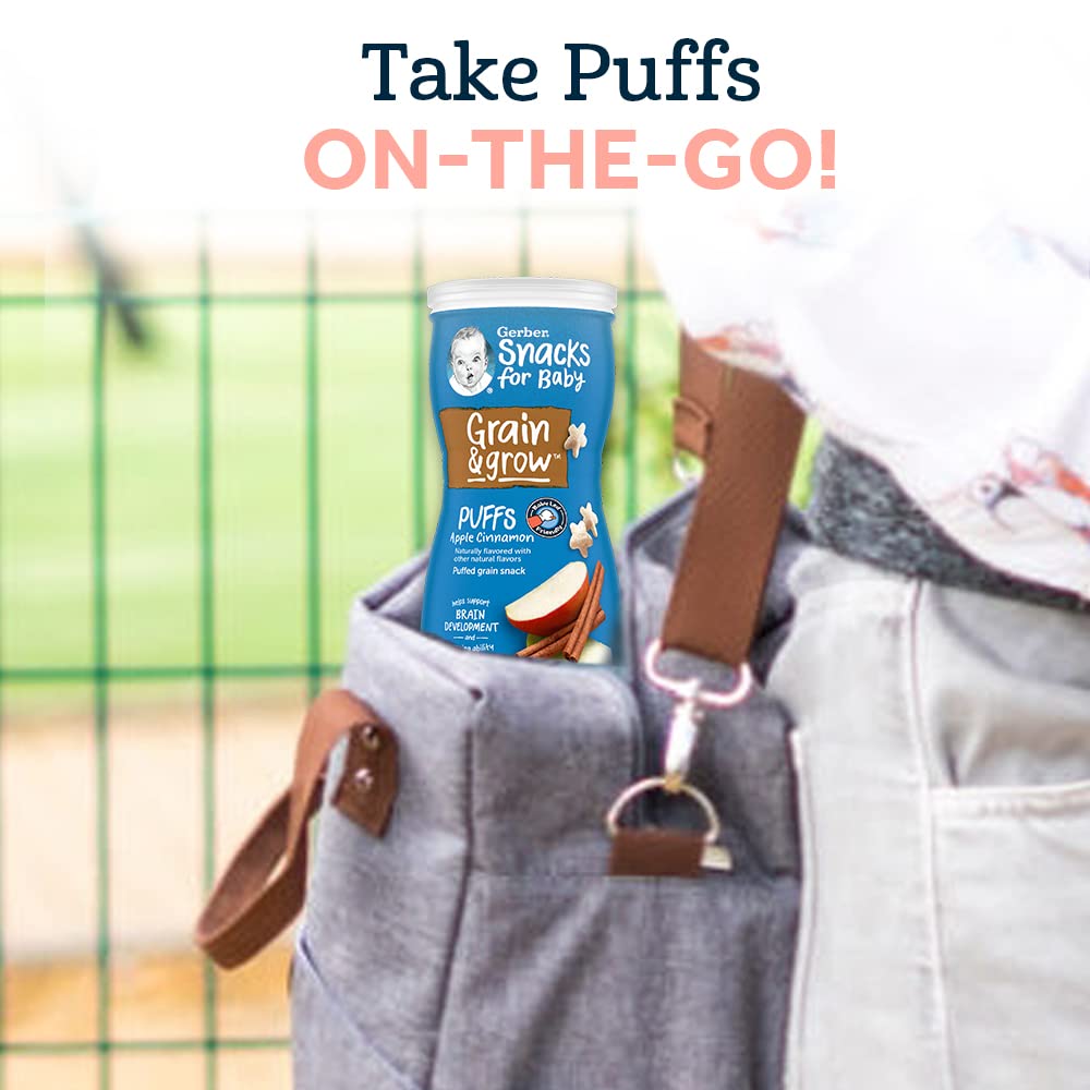 Gerber Baby Snacks Puffs Variety Pack, Banana & Strawberry Apple, 1.48 Ounce - 2 count of four packs, Package may vary, 1.48 Ounce (Pack of 8) - Image 5