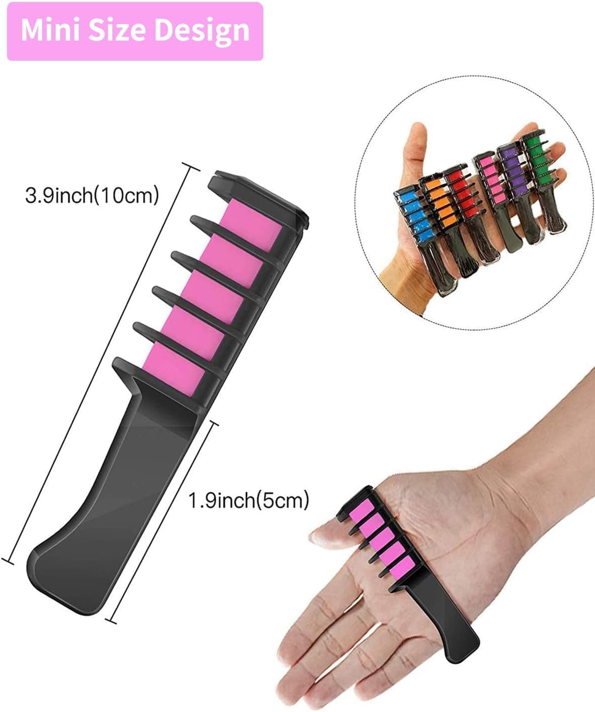 New Hair Chalk Comb Temporary Hair Color Dye for Girls Kids, Washable Hair Chalk for Girls Age 4 5 6 7 8 9 10-12 Birthday Christmas New Year Cosplay Hair DIY Party - Image 8