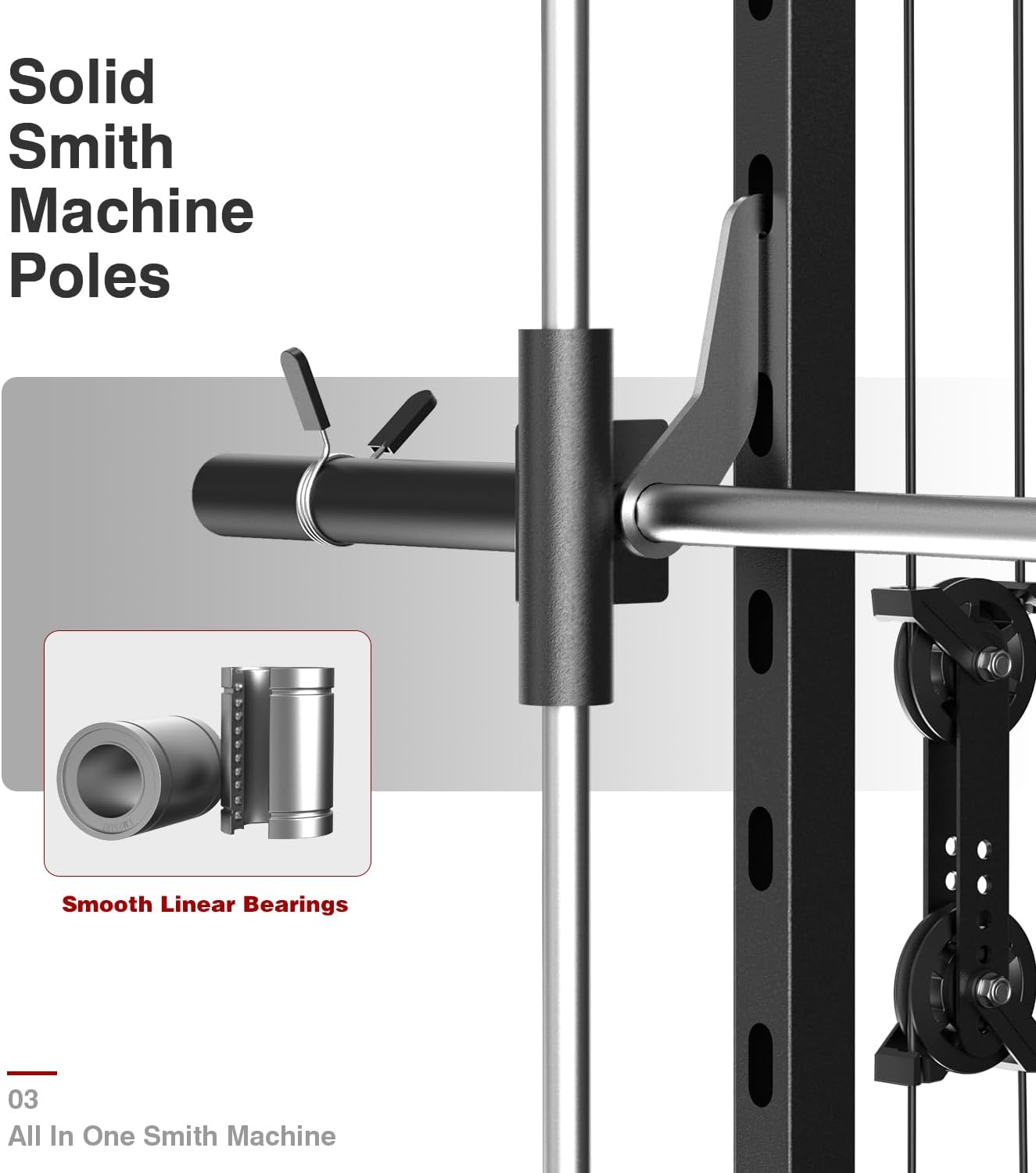 DONOW Smith Machine with Weight Stacks Power Cage Squat Rack Dual Cable Crossover Machine Home Gym Systems Station LAT Pull Down - Image 7