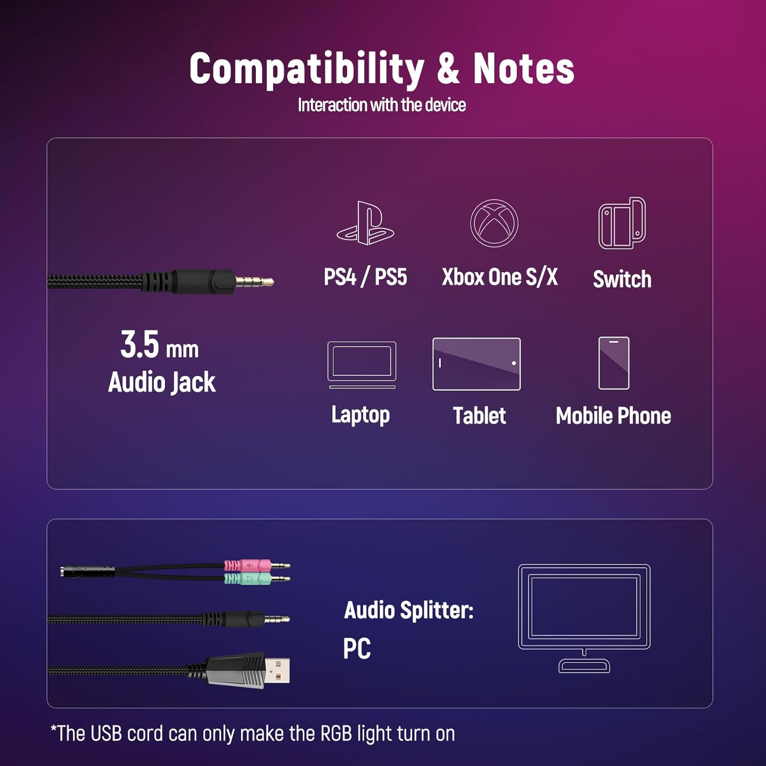 Gaming Headset for PC, Ps4, Ps5, Xbox Headset with 7.1 Surround Sound, Gaming Headphones with Noise Cancelling Mic, Over Ear Headphones for Switch, GEM Box, Atari 2600 System, Sega Game Gear - Image 6