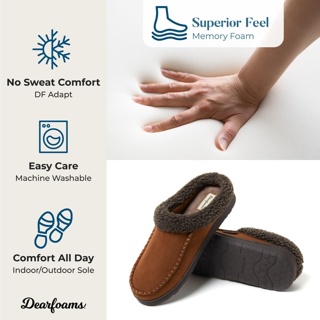 Dearfoams Mens Indoor/Outdoor Breathable Memory Foam Brendan Clog House Shoe Slipper with Wide Widths - Image 6