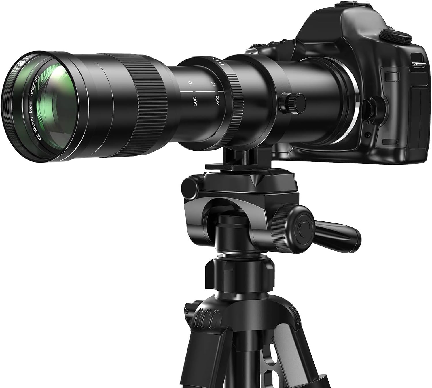 Lightdow EF 420-800mm F8.3 Telephoto Zoom Lens - Manual Focus DSLR Cameras Lens for Canon EOS Rebel T Series T8i/T7i/T7/T6/T3i/T2i/4000D/850D/SL3/SL2/6D Mark II/5D Mark IV/90D/80D/77D(Black) - Image 2