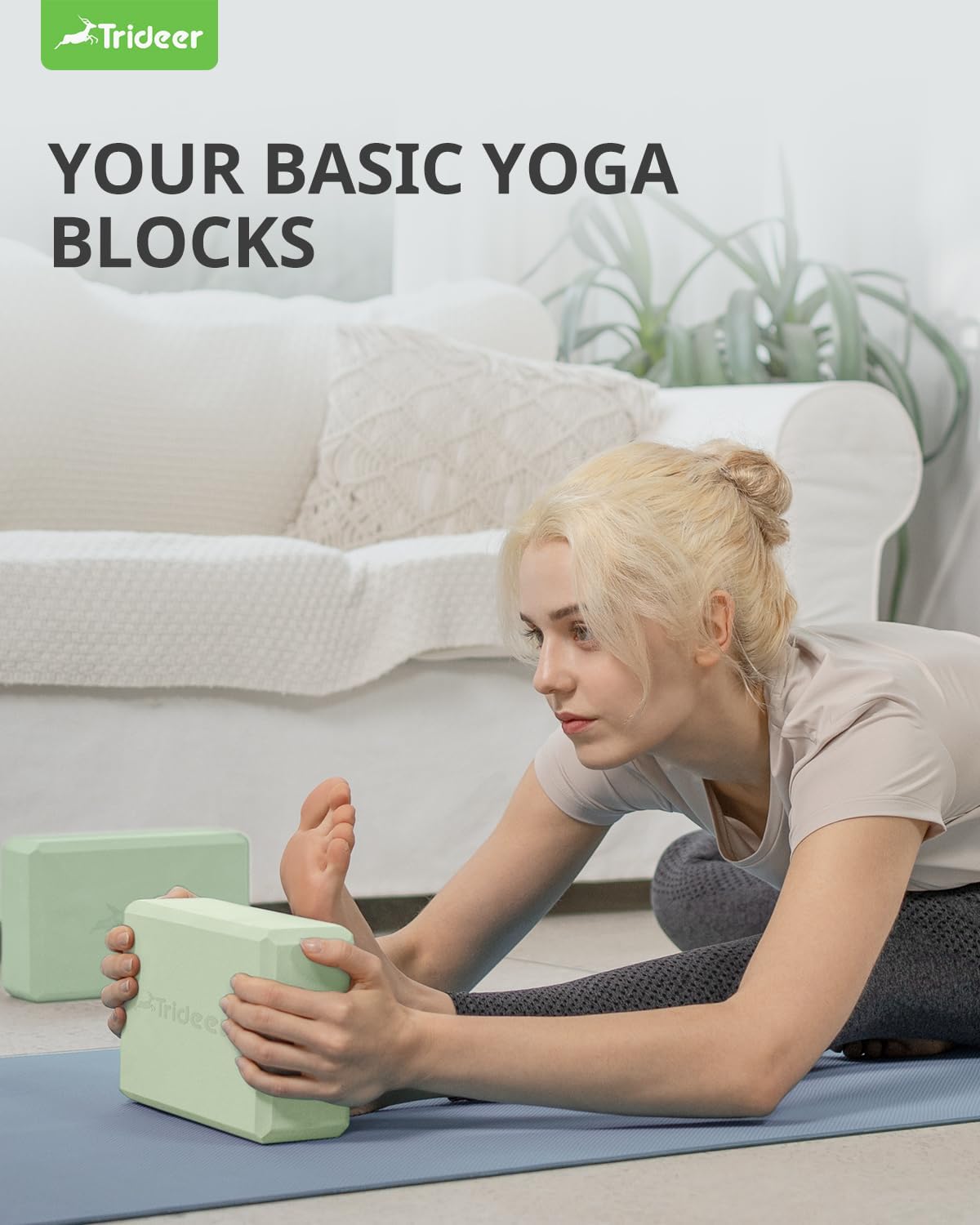 Trideer Yoga Block, Soft Non-Slip Surface Premium Foam Blocks, Supportive, Lightweight, Odor Resistant, Yoga Accessories for Pilates Meditation General Fitness Stretching Toning - Image 4